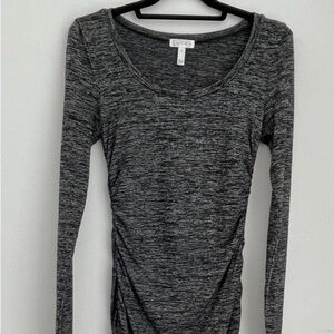 Leith Heather Charcoal Grey Marled Long Sleeve Dress - Size XL